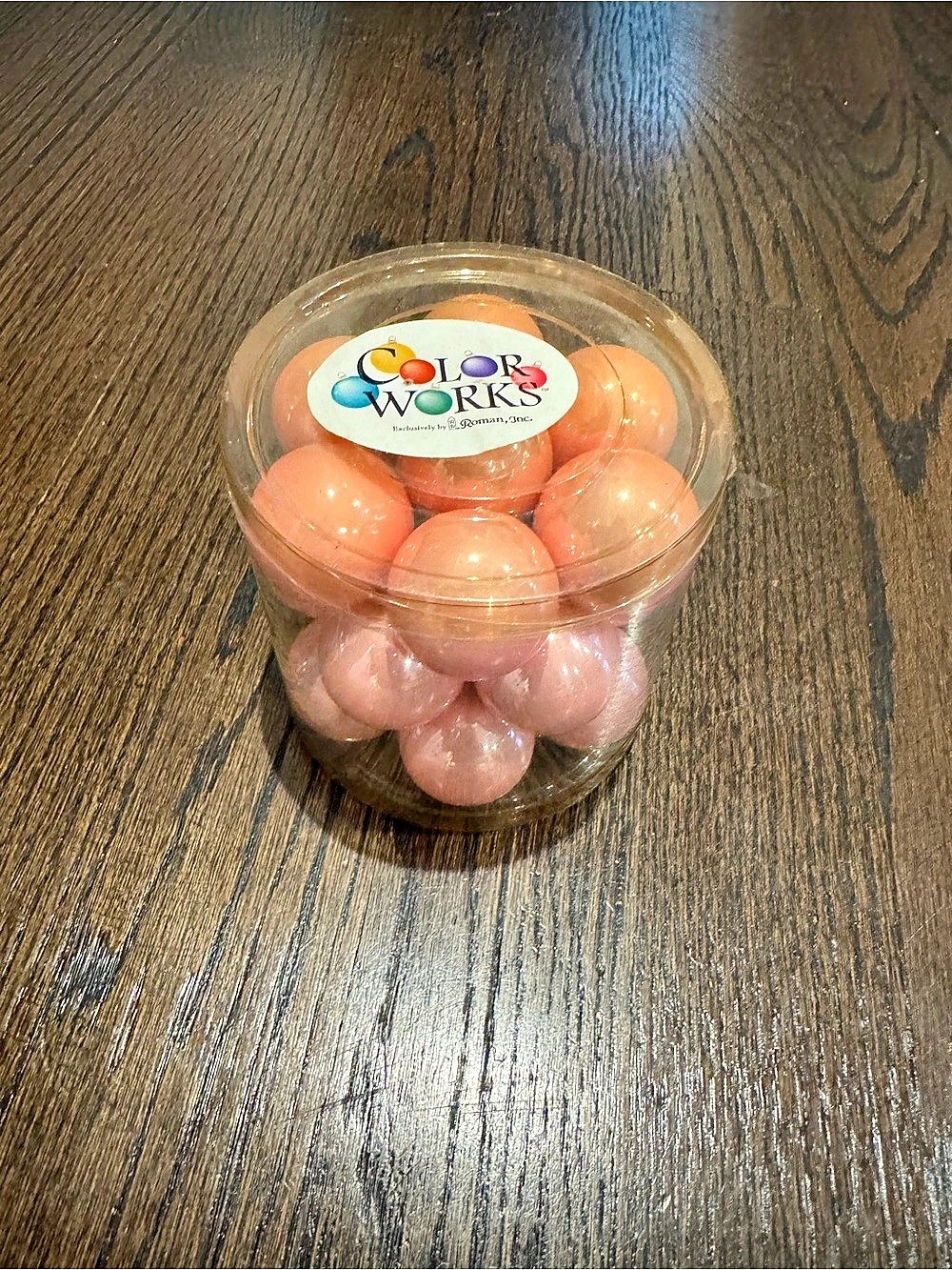 Vintage Pink Christmas Ornaments Color Works Blush 1” Round Balls Roman Inc.